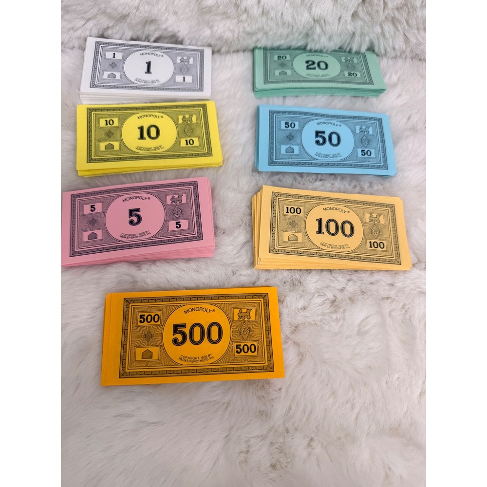 Vintage Monopoly Replacement Money Set 90s Parker‎ Brothers Board Game Currency
